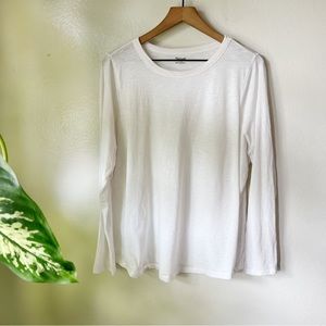 Madewell | Plus Whisper Cotton Rib-Crewneck Long-Sleeve Tee